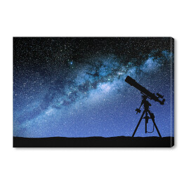 Obraz na płótnie Teleskop na tle nieba pełnego gwiazd