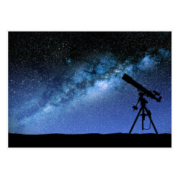 Teleskop na tle nieba pełnego gwiazd