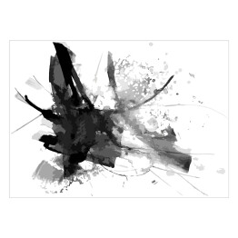 Plakat samoprzylepny Abstrakcyjna szara plama na białym tle