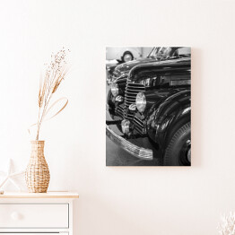 Obraz na płótnie Czeski stary samochód - czarno białe zdjęcie