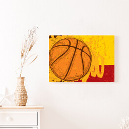 Obraz na płótnie Ilustracja w ciepłych barwach - piłka do koszykówki