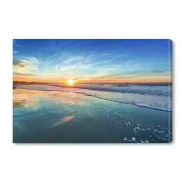 Obraz na płótnie Zachód słońca na piaszczystej plaży