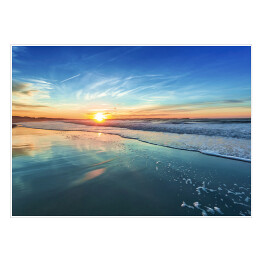 Plakat samoprzylepny Zachód słońca na piaszczystej plaży