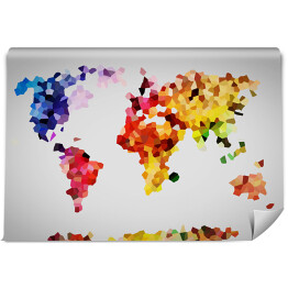 Fototapeta winylowa zmywalna Kolorowa mapa świata utworzona z wielokątów