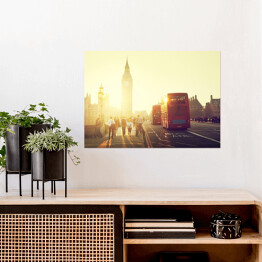 Plakat Most Westminster o zachodzie słońca, Londyn, Wielka Brytania