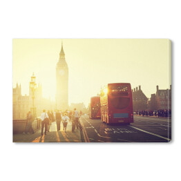 Obraz na płótnie Most Westminster o zachodzie słońca, Londyn, Wielka Brytania