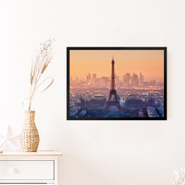 Obraz w ramie Widok z lotu ptaka, Paryż przed zmierzchem