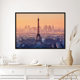 Plakat w ramie Widok z lotu ptaka, Paryż przed zmierzchem