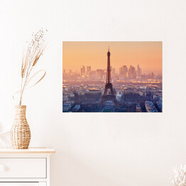 Plakat samoprzylepny Widok z lotu ptaka, Paryż przed zmierzchem