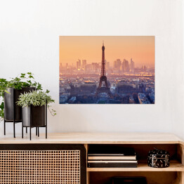 Plakat samoprzylepny Widok z lotu ptaka, Paryż przed zmierzchem