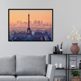 Plakat w ramie Widok z lotu ptaka, Paryż przed zmierzchem