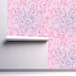 Tapeta samoprzylepna w rolce Abstrakcyjny wzór - biało różowo fioletowe fale
