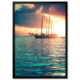 Plakat w ramie Rekreacyjny jacht na Oceanie Indyjskim