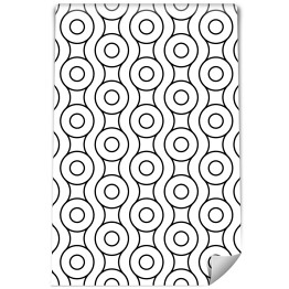 Tapeta winylowa zmywalna w rolce Czarno-biały geometryczny wzór z kręgów