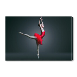 Obraz na płótnie Piękna baletnica w czerwonej sukni