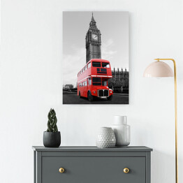 Obraz na płótnie Londyński autobus przed Big Benem