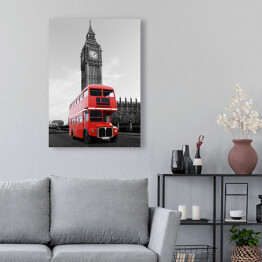 Obraz na płótnie Londyński autobus przed Big Benem