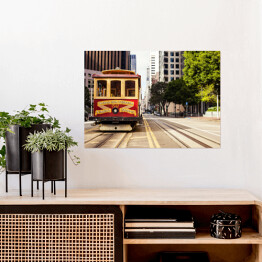 Plakat samoprzylepny Kolejka linowa w San Francisco