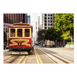 Plakat samoprzylepny Kolejka linowa w San Francisco