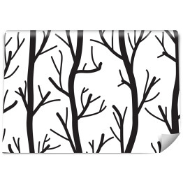 Tapeta samoprzylepna w rolce Ciemne gałęzie i liście na jasnym tle