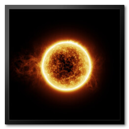 Obraz w ramie Płonące Słońce na czarnym tle