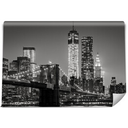 Fototapeta Nowy Jork nocą w odcieniach czerni i bieli