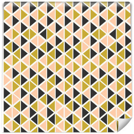 Tapeta w rolce Złote, różowe i ciemne trójkąty - mozaika