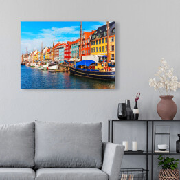 Obraz na płótnie Nyhavn w słoneczny dzień, Kopenhaga, Dania