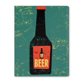 Obraz na płótnie Butelka piwa w stylu vintage