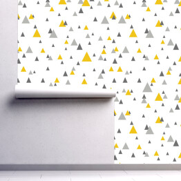 Szare i żółte trójkąty na białym tle