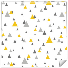 Tapeta samoprzylepna w rolce Szare i żółte trójkąty na białym tle