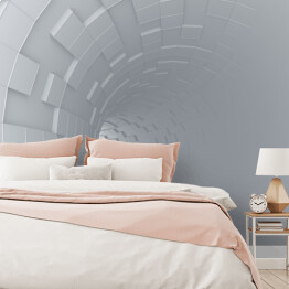 Fototapeta samoprzylepna Futurystyczny okrągły tunel z bloków 3D