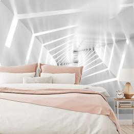 Fototapeta samoprzylepna Surrealistyczny tunel z białym wzorem na ścianach 3D