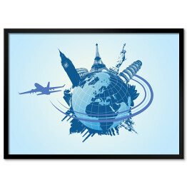 Plakat w ramie Globus podróżnika