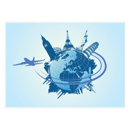 Plakat samoprzylepny Globus podróżnika