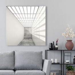 Obraz na płótnie Puste białe wnętrze z jaskrawym sufitem 3D
