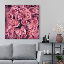 Obraz na płótnie Bukiet delikatnych różowych róż