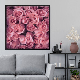 Obraz w ramie Bukiet delikatnych różowych róż