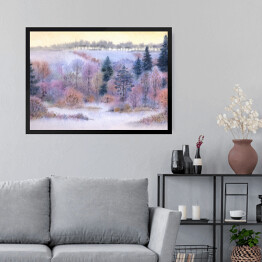 Obraz w ramie Zimowy las na peryferiach