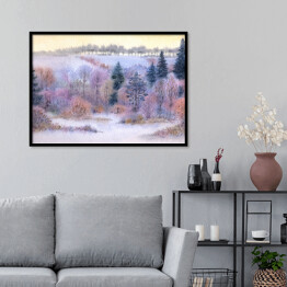 Plakat w ramie Zimowy las na peryferiach