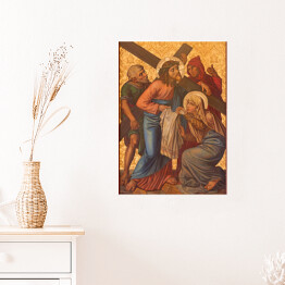 Plakat Jerozolima - Weronika ociera twarz Jezusa - obraz