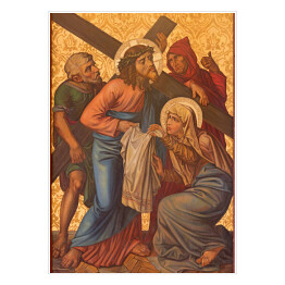 Plakat Jerozolima - Weronika ociera twarz Jezusa - obraz