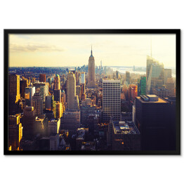Plakat w ramie Manhattan o zachodzie słońca