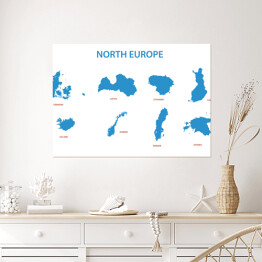 Plakat samoprzylepny Europa północna - mapy terytoriów