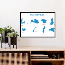 Plakat w ramie Europa północna - mapy terytoriów