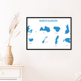 Plakat w ramie Europa północna - mapy terytoriów