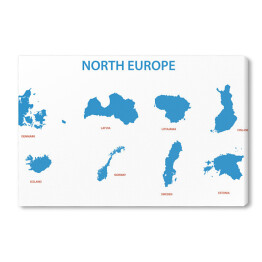 Obraz na płótnie Europa północna - mapy terytoriów