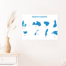 Plakat samoprzylepny Europa północna - mapy terytoriów