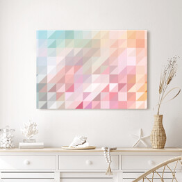 Obraz na płótnie Mozaika z kolorowych trójkątów w delikatnych barwach