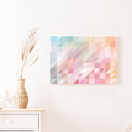 Obraz na płótnie Mozaika z kolorowych trójkątów w delikatnych barwach
